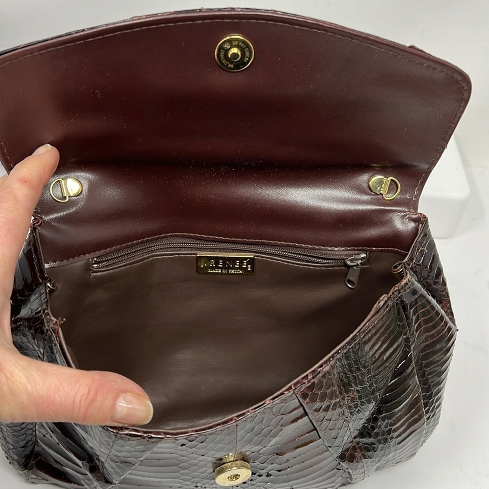 J Renee Brown Python Clutch Shoulder Bag - image 8